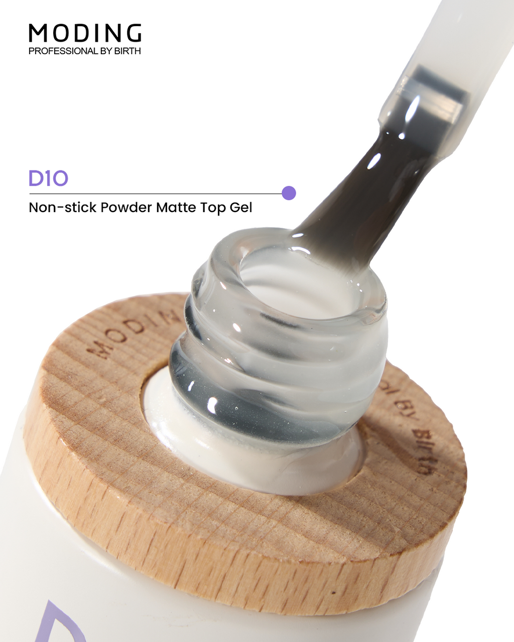 MODING D10 Non-stick Powder Matte Top Coat 15ml - HEMA & TPO Free
