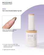 MODING D10 Non-stick Powder Matte Top Coat 15ml - HEMA & TPO Free