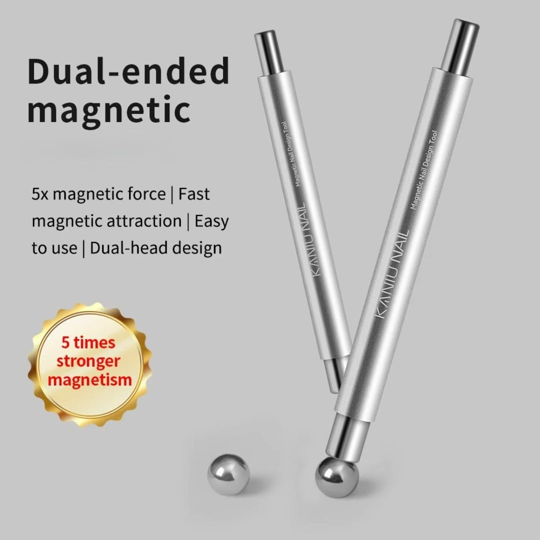 Double-Ended Cat Eye Nail Magnet Wand with Steel Ball - Strong