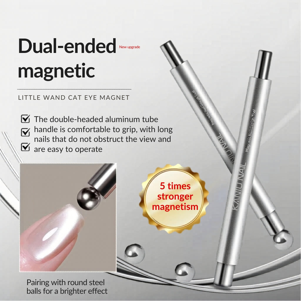 Double-Ended Cat Eye Nail Magnet Wand with Steel Ball - Strong