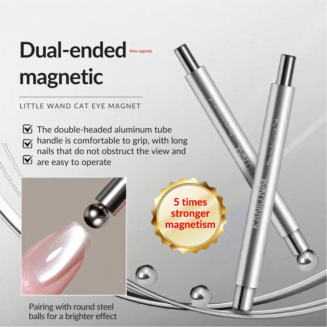 Double-Ended Cat Eye Nail Magnet Wand with Steel Ball - Strong