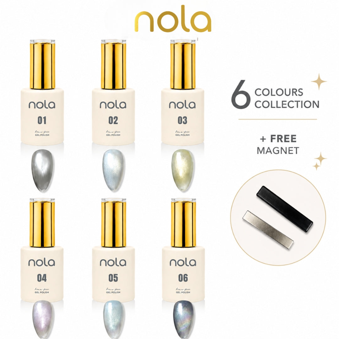 Nola White Cat Eye Gel Full Collection (6pcs)
