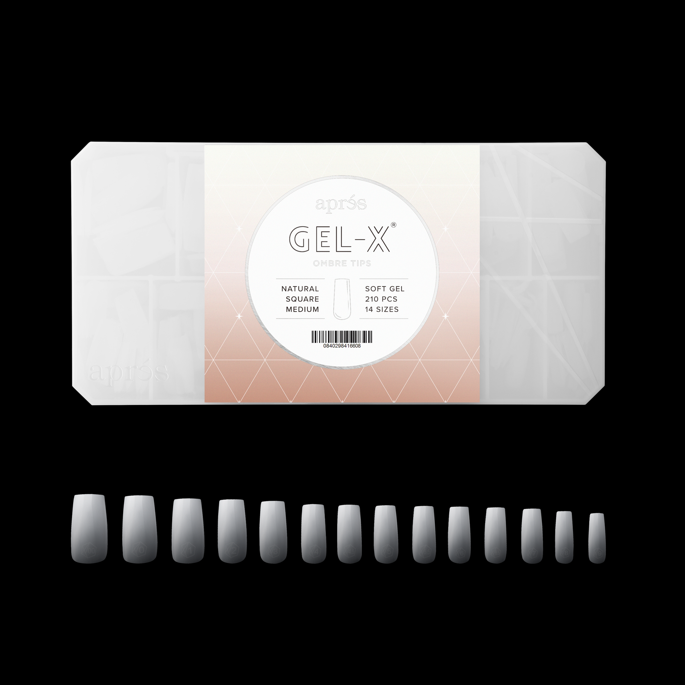 APRES Ombré©© Gel-X® Nail Extension Kit + Ombré©© Natural Square Medium (210pcs) Bundle