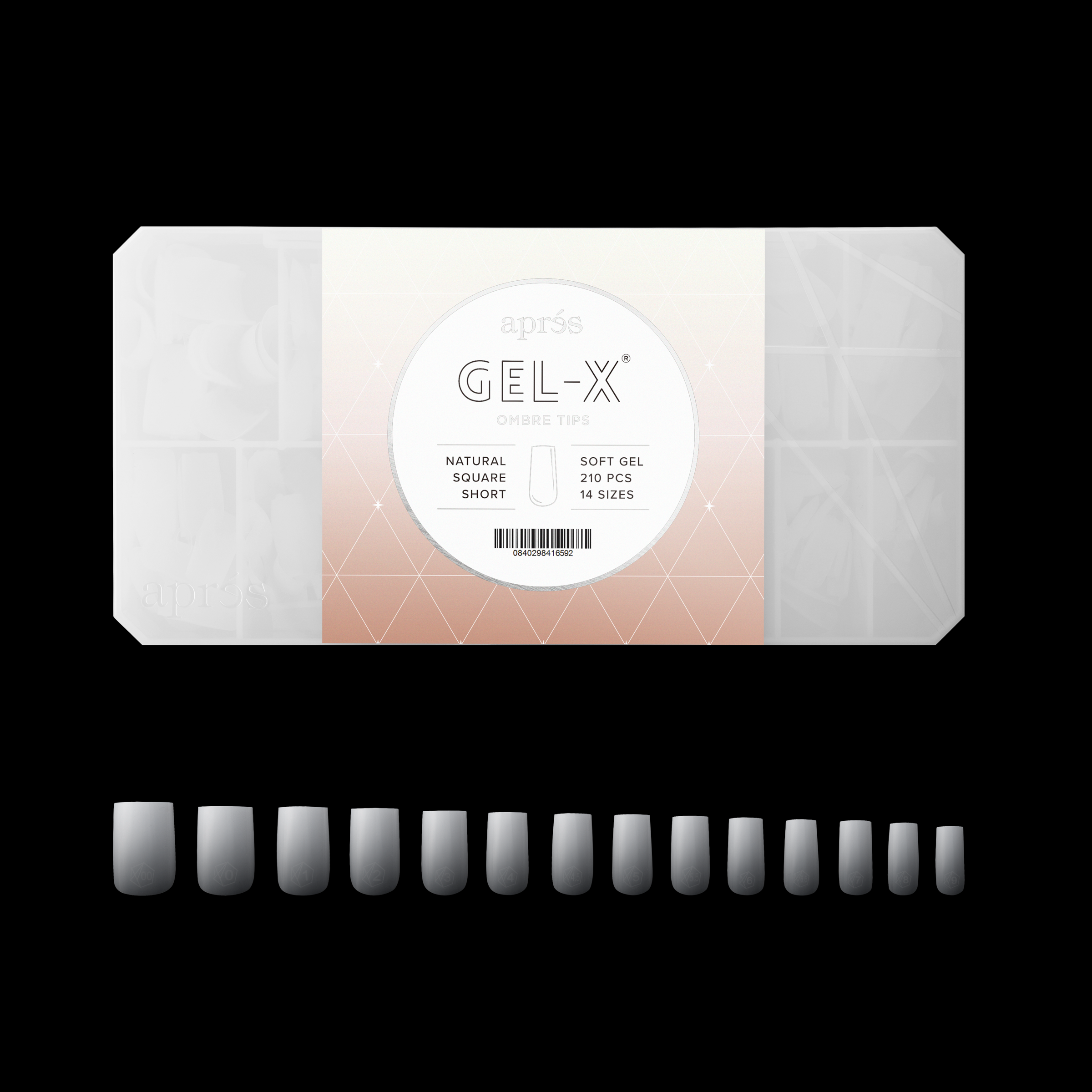 APRES Ombré©© Gel-X® Nail Extension Kit + Ombré©© Natural Square Short (210pcs) Bundle