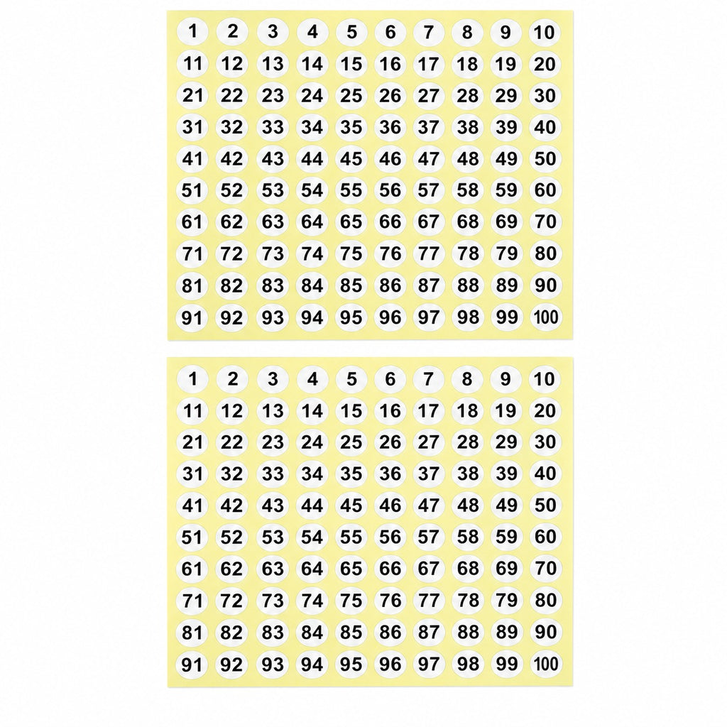Number Stickers 1-100 for Nail Gel Bottles & Nail Display Swatches (2pcs)