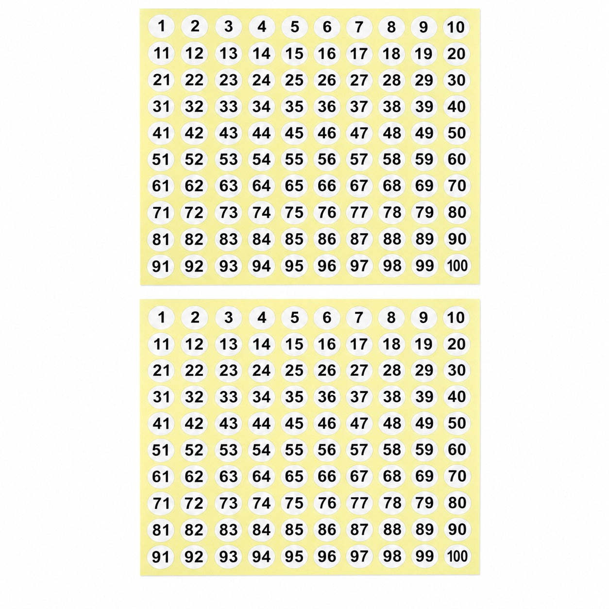 Number Stickers 1-100 for Nail Gel Bottles & Nail Display Swatches (2pcs)