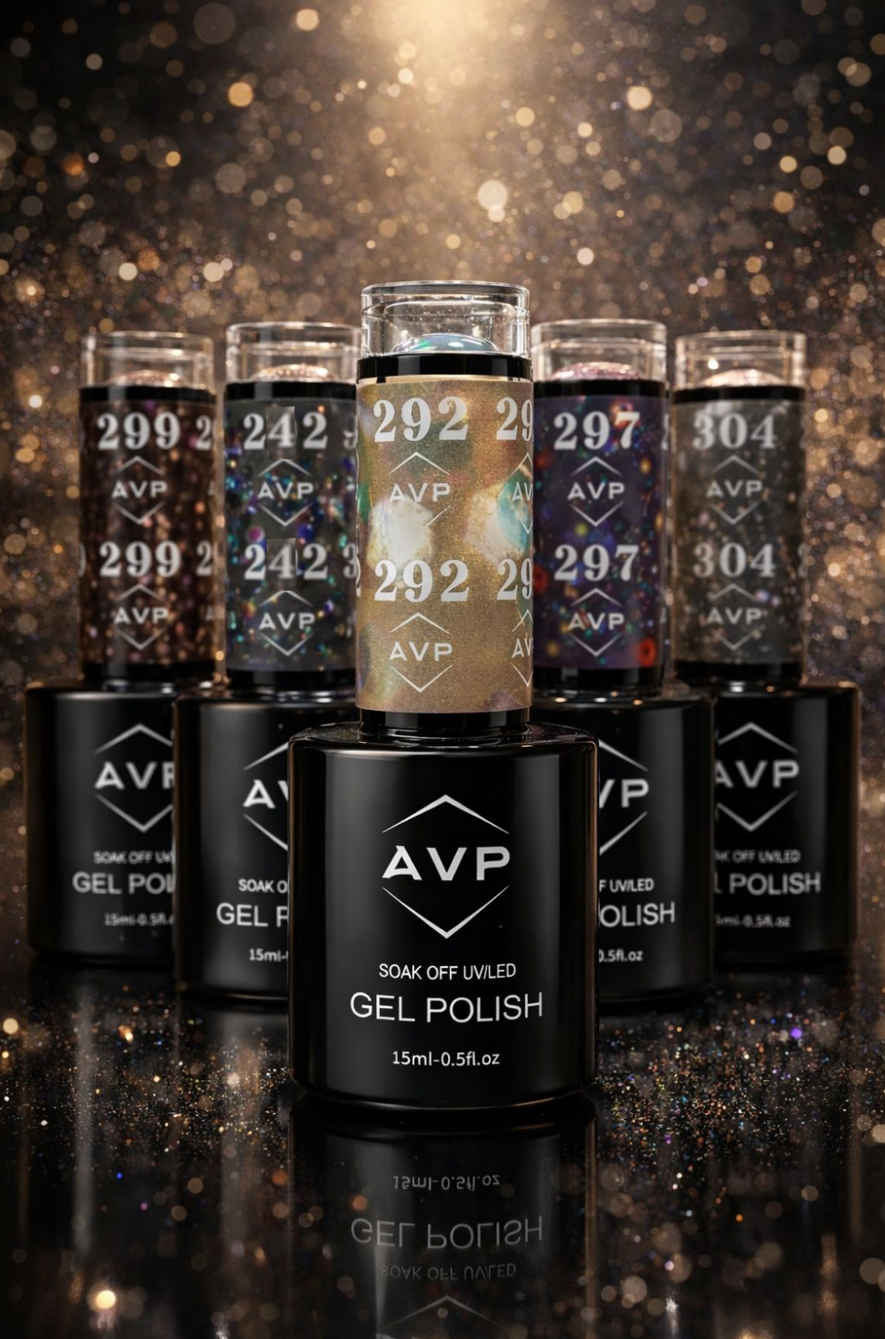AVP Gel Colour - Bundle of 12 Random Glitter 15ml