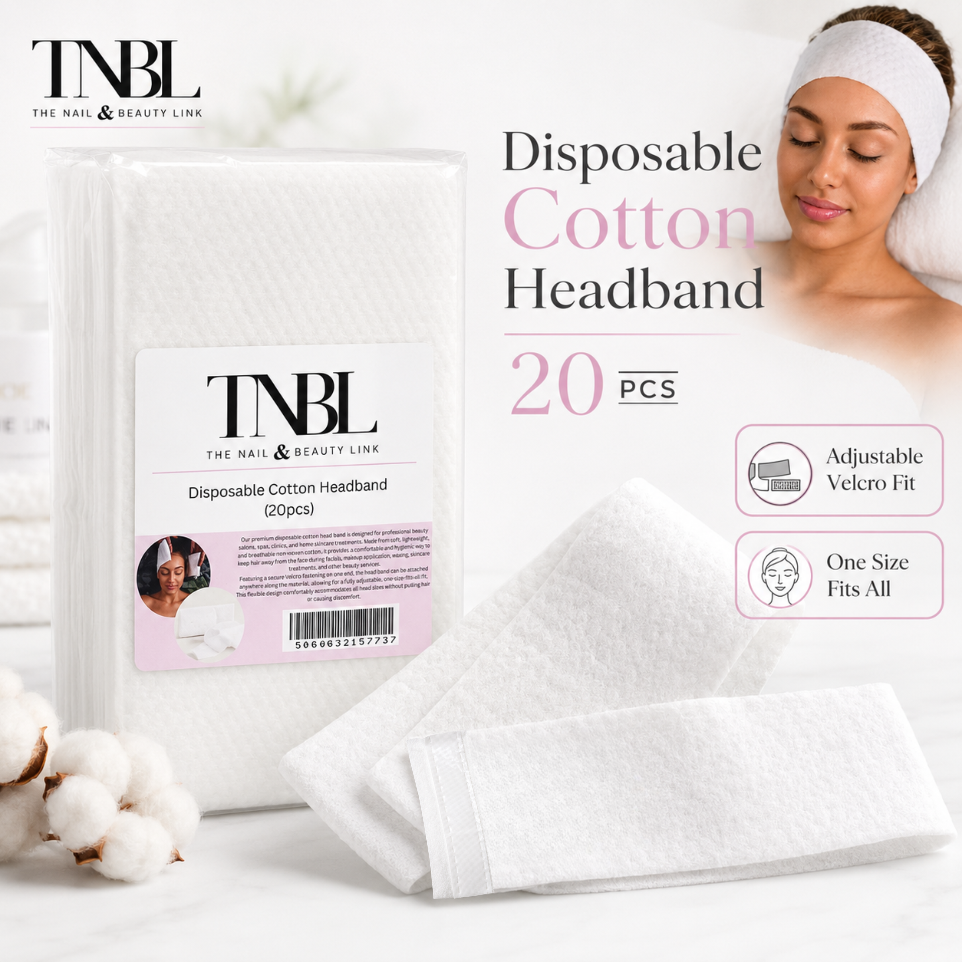 Disposable Cotton Headbands (20pcs)