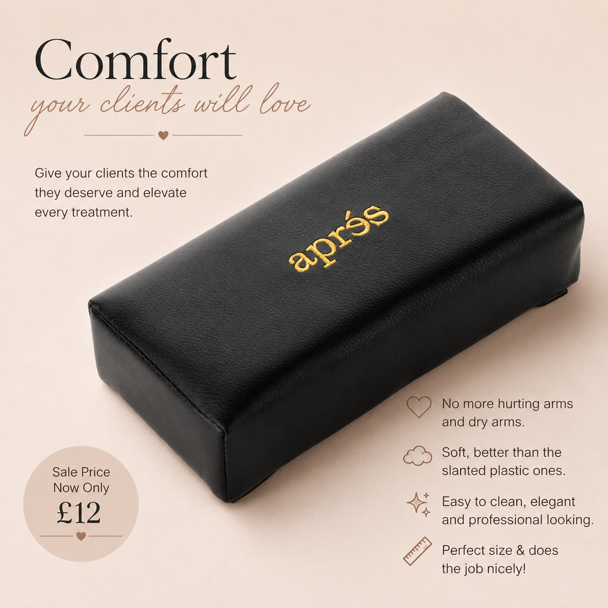 APRES Nail Arm Rest - Black