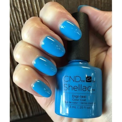 CND SHELLAC digi-teal colour swatch