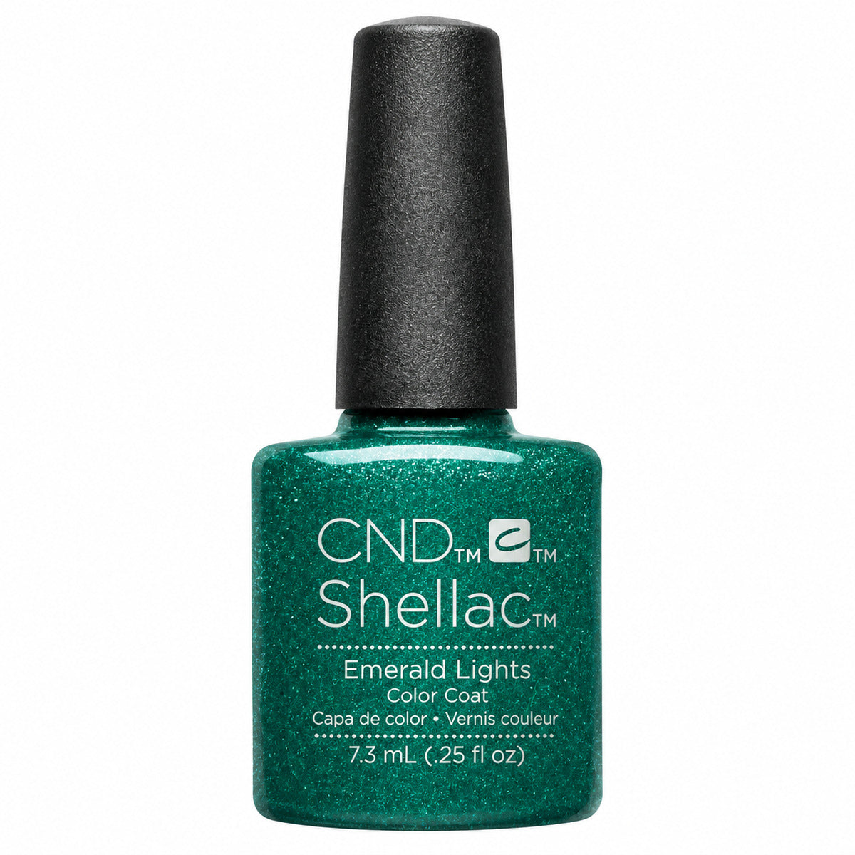 CND SHELLAC™ emerald lights Gel Polish 7.3ml bottle on white background