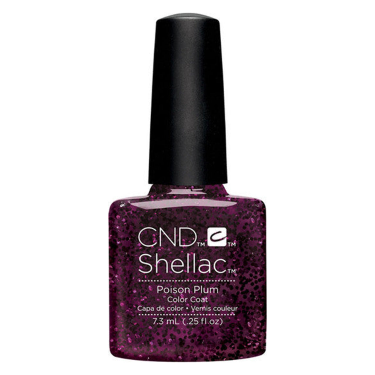 CND SHELLAC™ Poison Plum Gel Polish 7.3ml bottle on white background