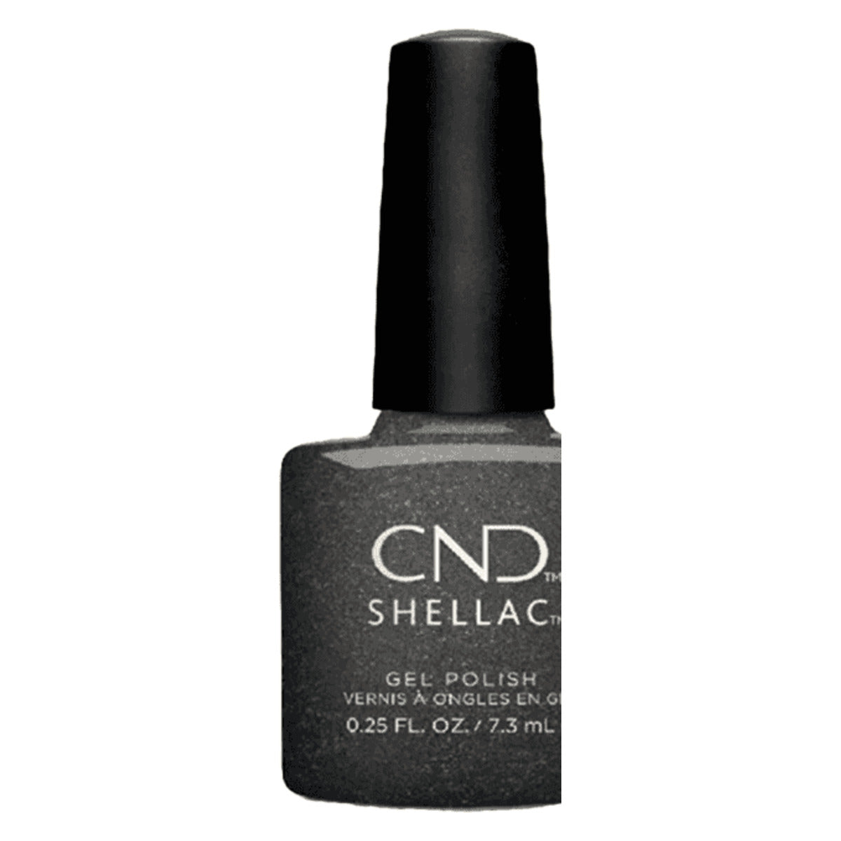 CND SHELLAC™ Powerful Hematite Gel Polish 7.3ml bottle on white background