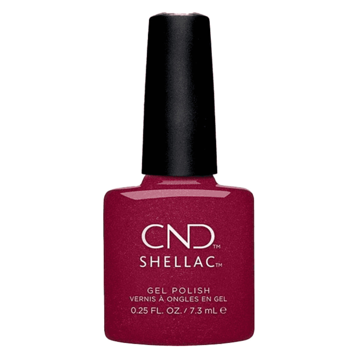 CND SHELLAC™ Rebellious Ruby Gel Polish 7.3ml bottle on white background