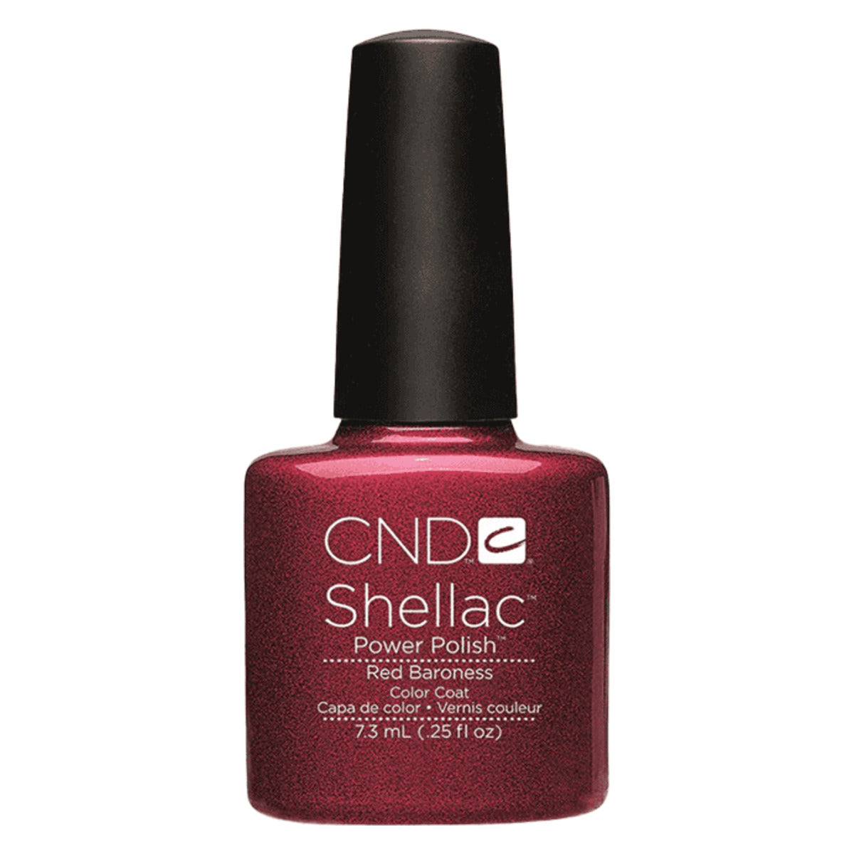 CND SHELLAC™ Red Baroness Gel Polish 7.3ml bottle on white background