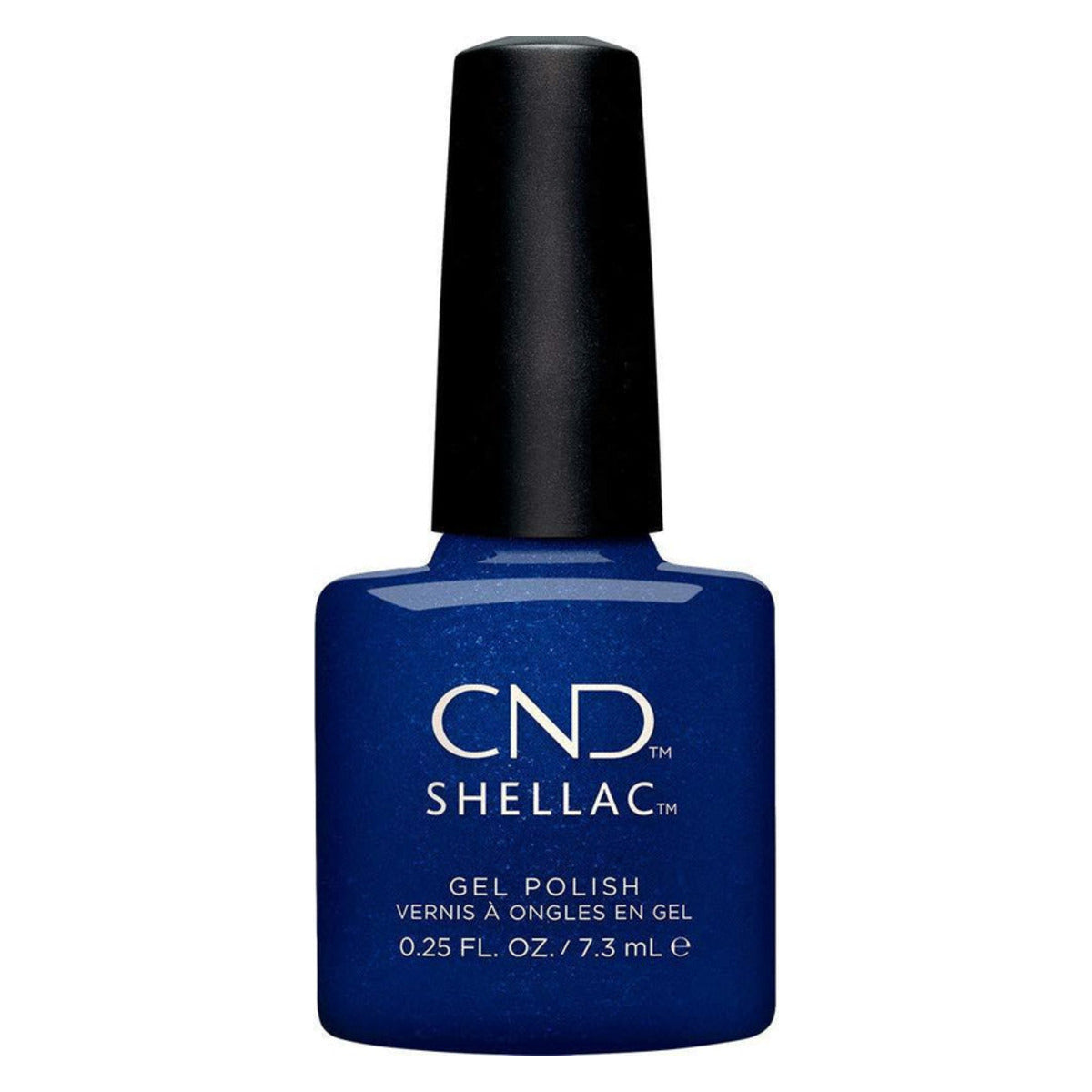 CND SHELLAC™ sassy sapphire Gel Polish 7.3ml – HEMA & TPO Free bottle on white background