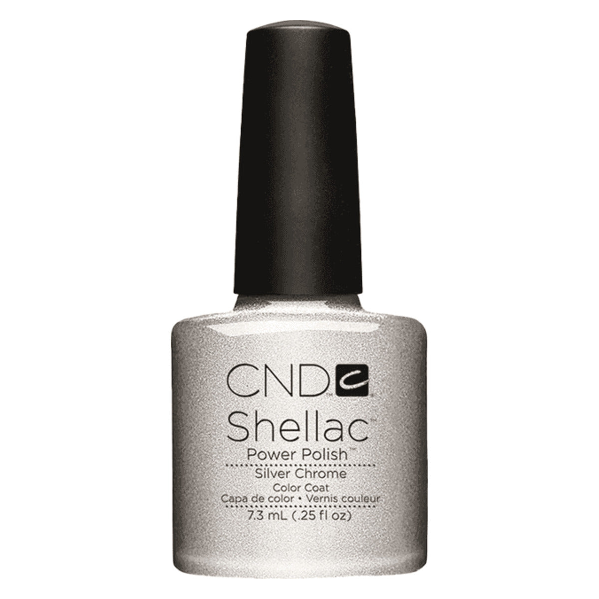 CND SHELLAC™ Silver Chrome Gel Polish 7.3ml bottle on white background
