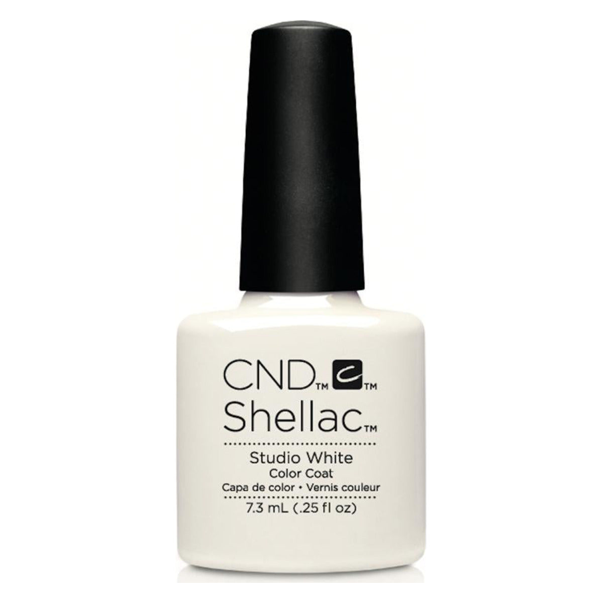 CND SHELLAC™ Studio White Gel Polish 7.3ml – HEMA & TPO Free bottle on white background