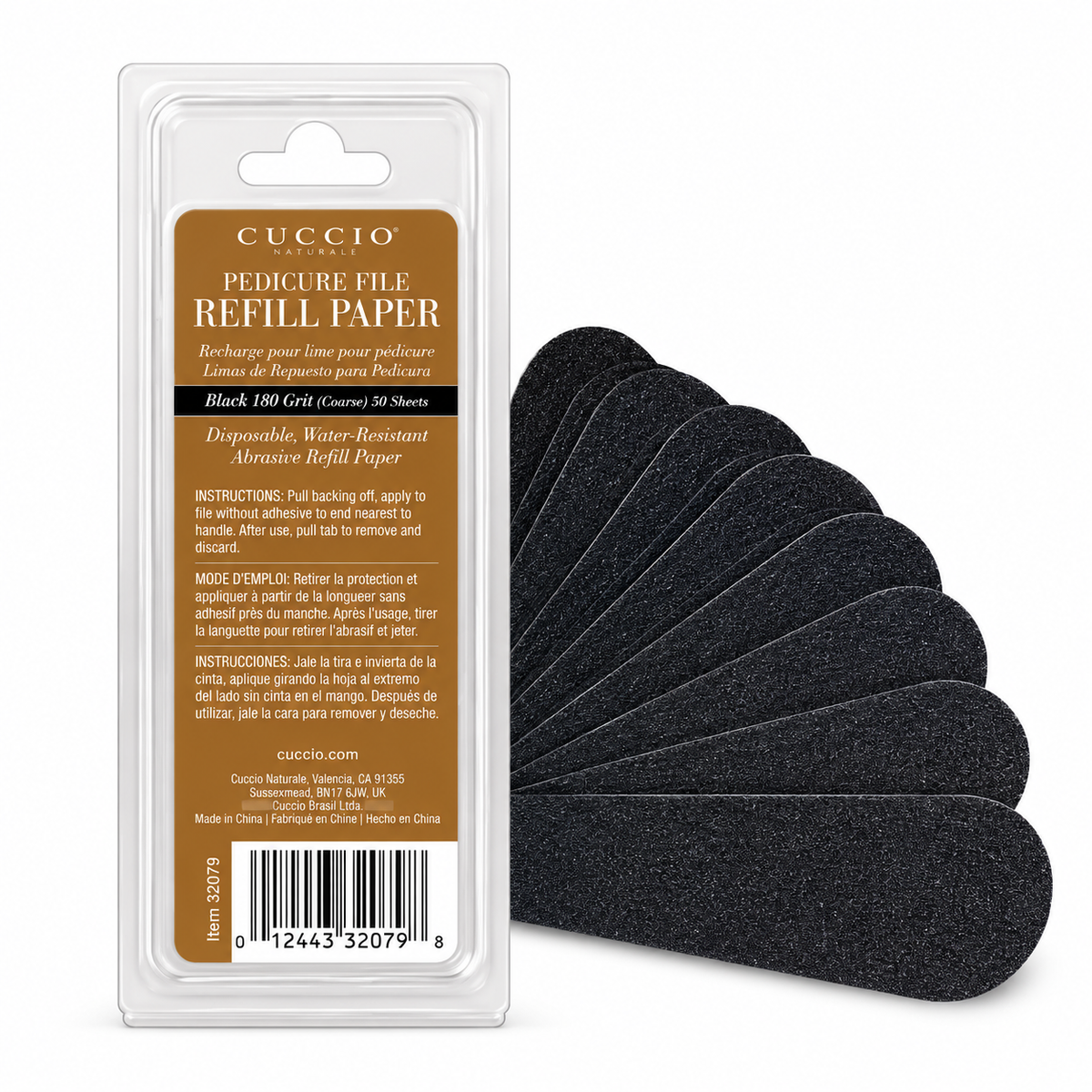 CUCCIO Naturale Pedicure File Refill Paper 80 Grit Black (Coarse)