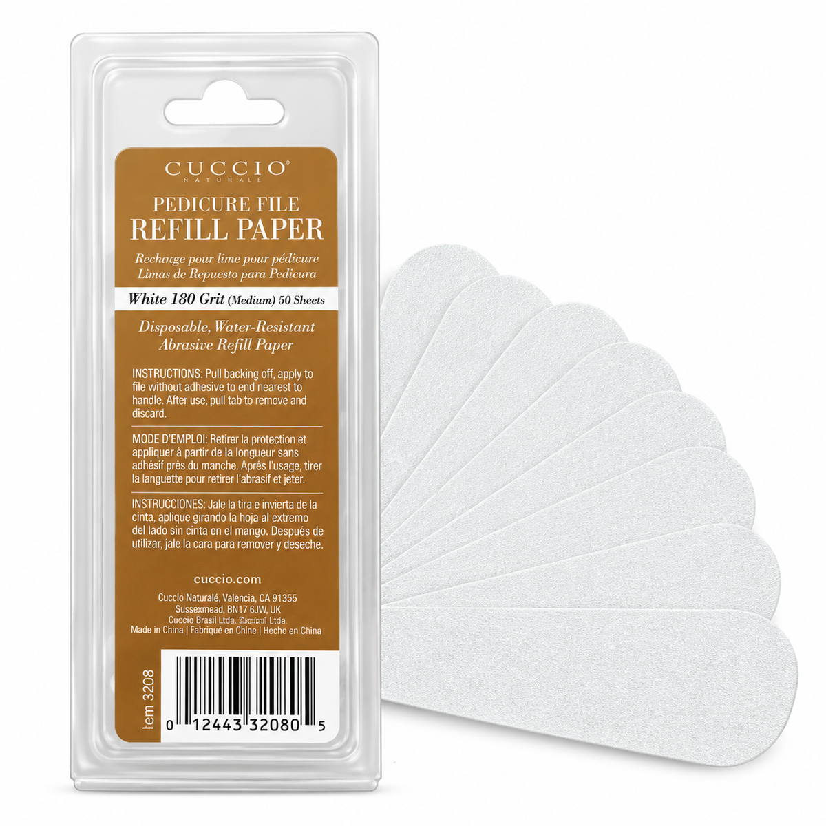CUCCIO Naturale Pedicure File Refill Paper 180 Grit White (Medium)