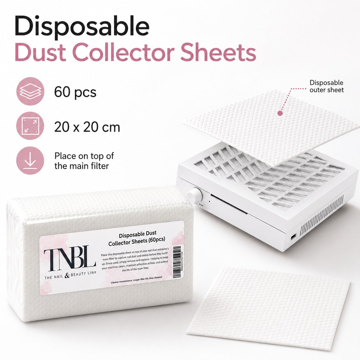 Disposable Nail Dust Collector Sheets – 60pcs