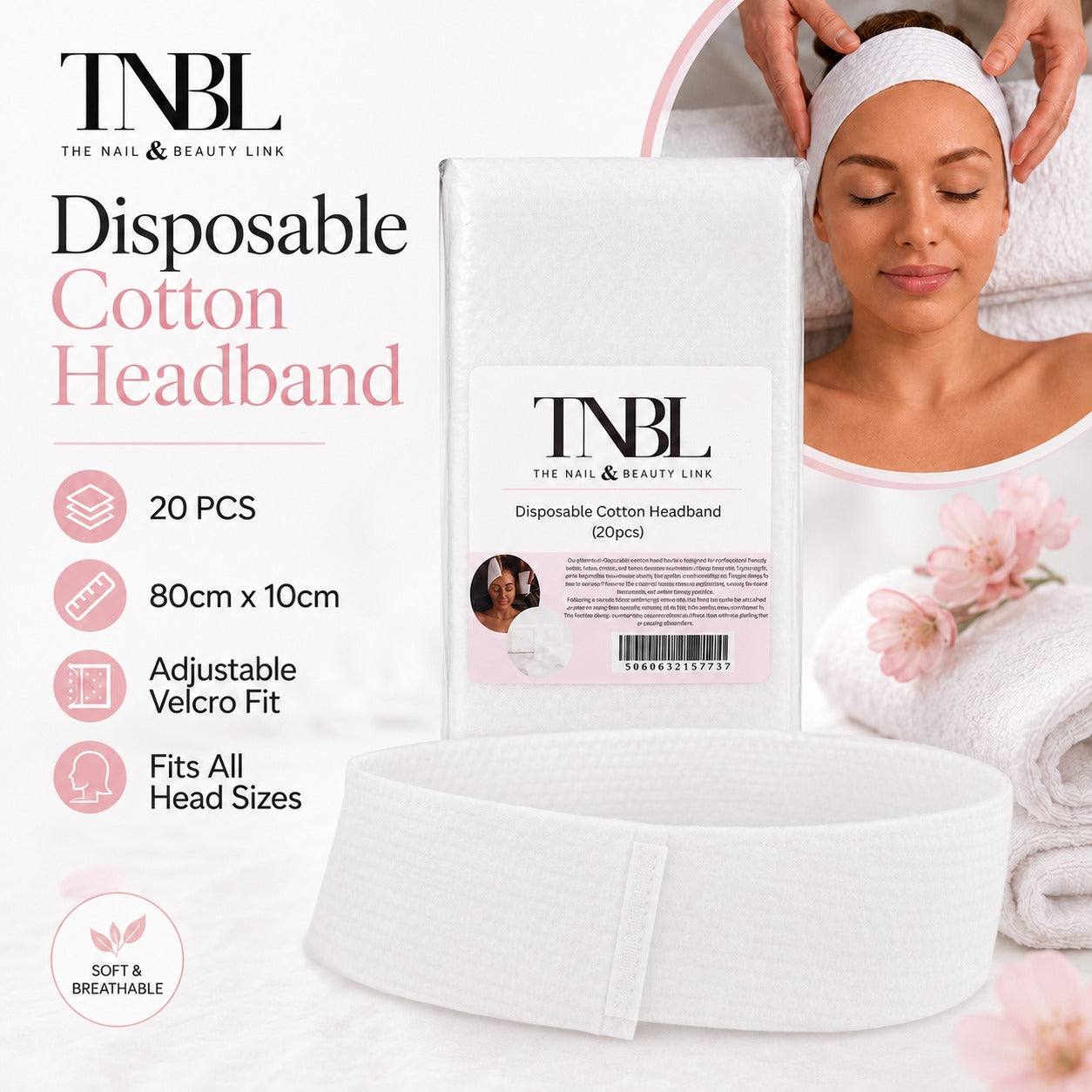 Disposable Cotton Headbands (20pcs)