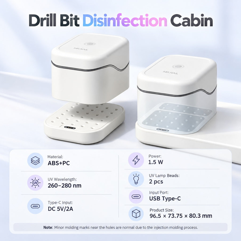 Mr Nail 2-in-1 UV Nail Drill Bit Disinfection Chamber & Storage Holder
