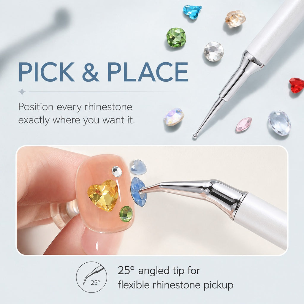 Dual-Ended Rhinestone Picker and Precision Nail Art Tool