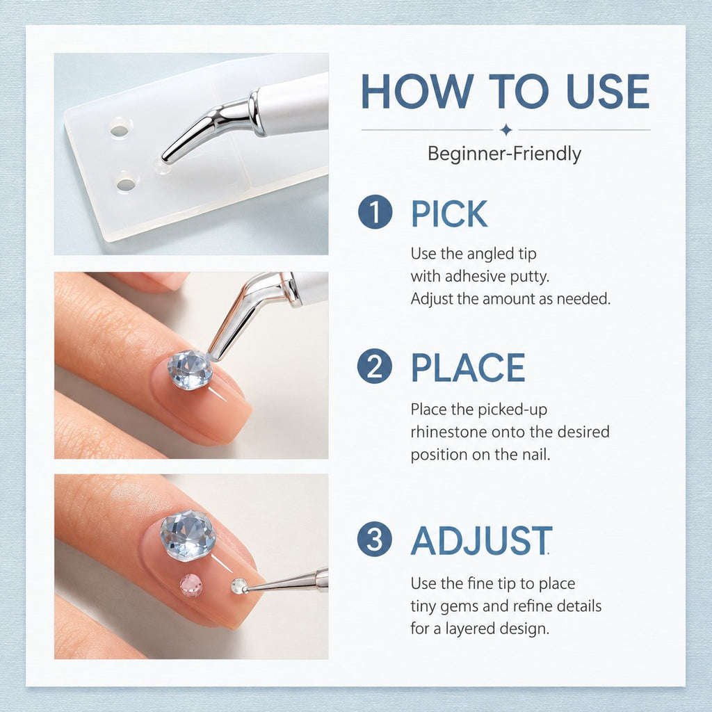 Dual-Ended Rhinestone Picker and Precision Nail Art Tool