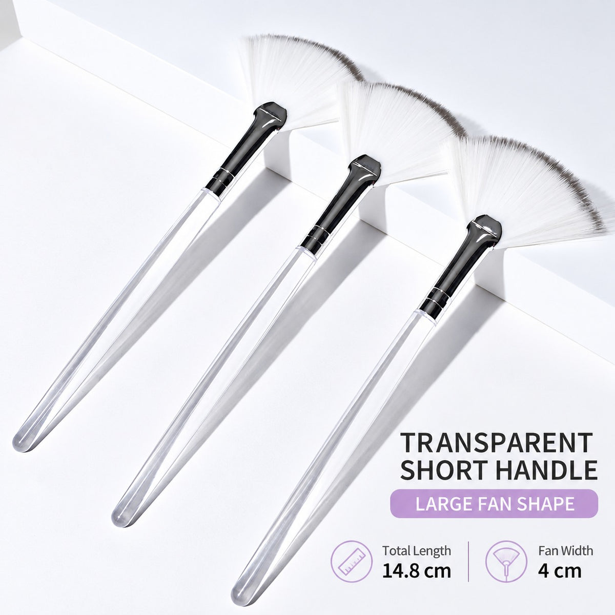 Professional Fan Mask Application Brush – Clear Handle