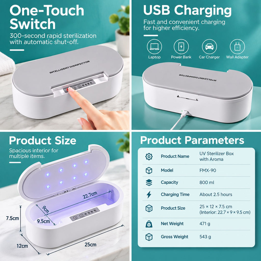 Rechargeable Intelligent UV Disinfector for Nail & Beauty Tools