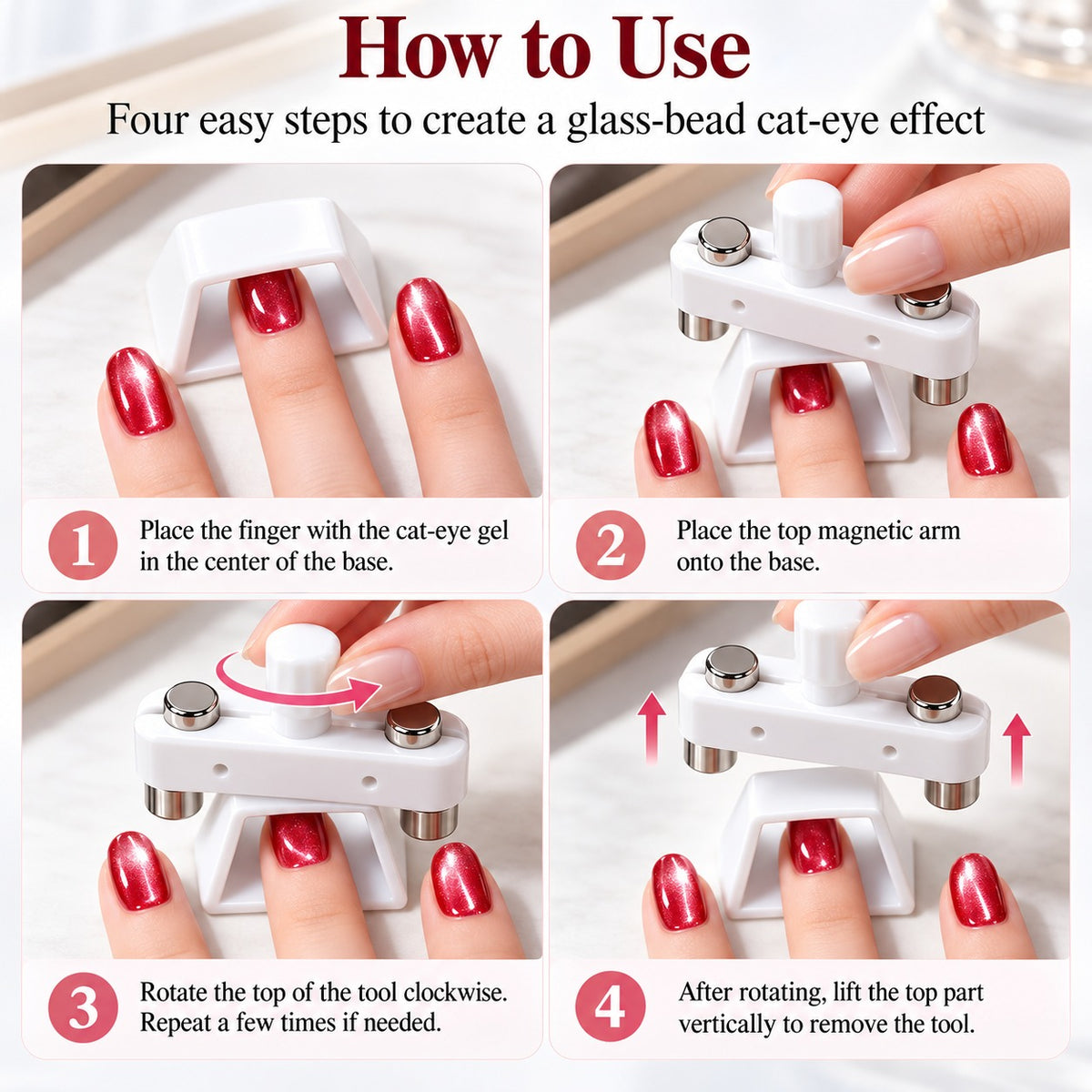 360° Rotating Cat Eye Nail Magnet – Glass Bead Effect Tool