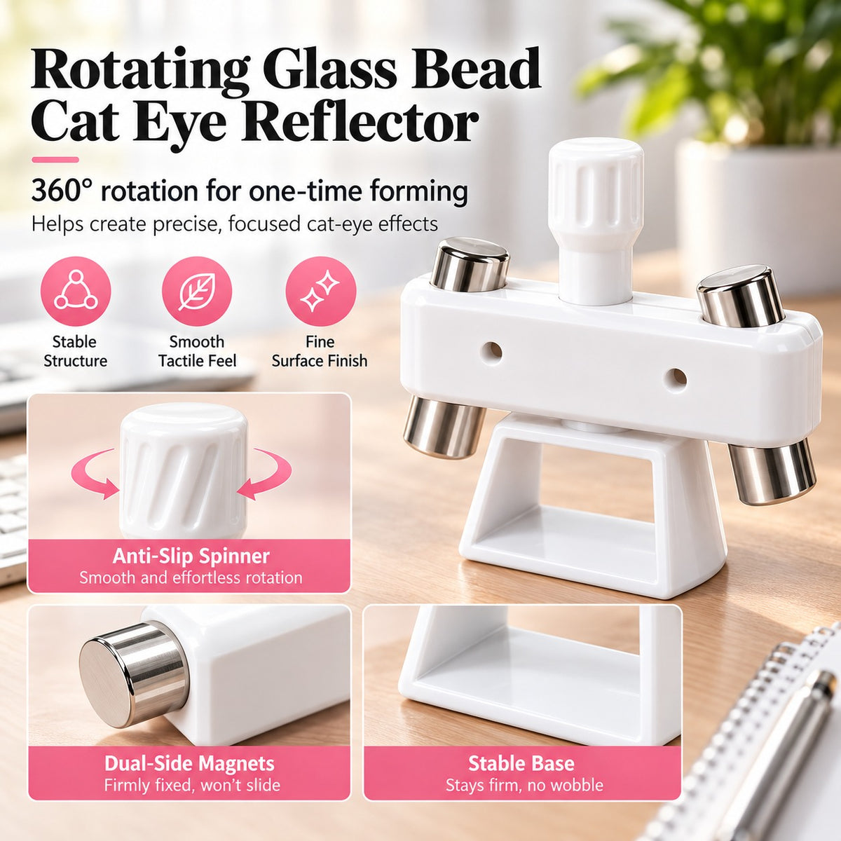 360° Rotating Cat Eye Nail Magnet – Glass Bead Effect Tool