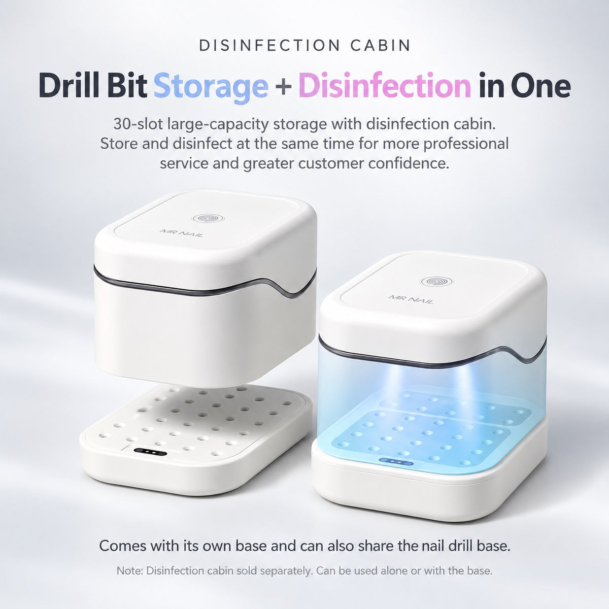 Mr Nail 2-in-1 UV Nail Drill Bit Disinfection Chamber & Storage Holder