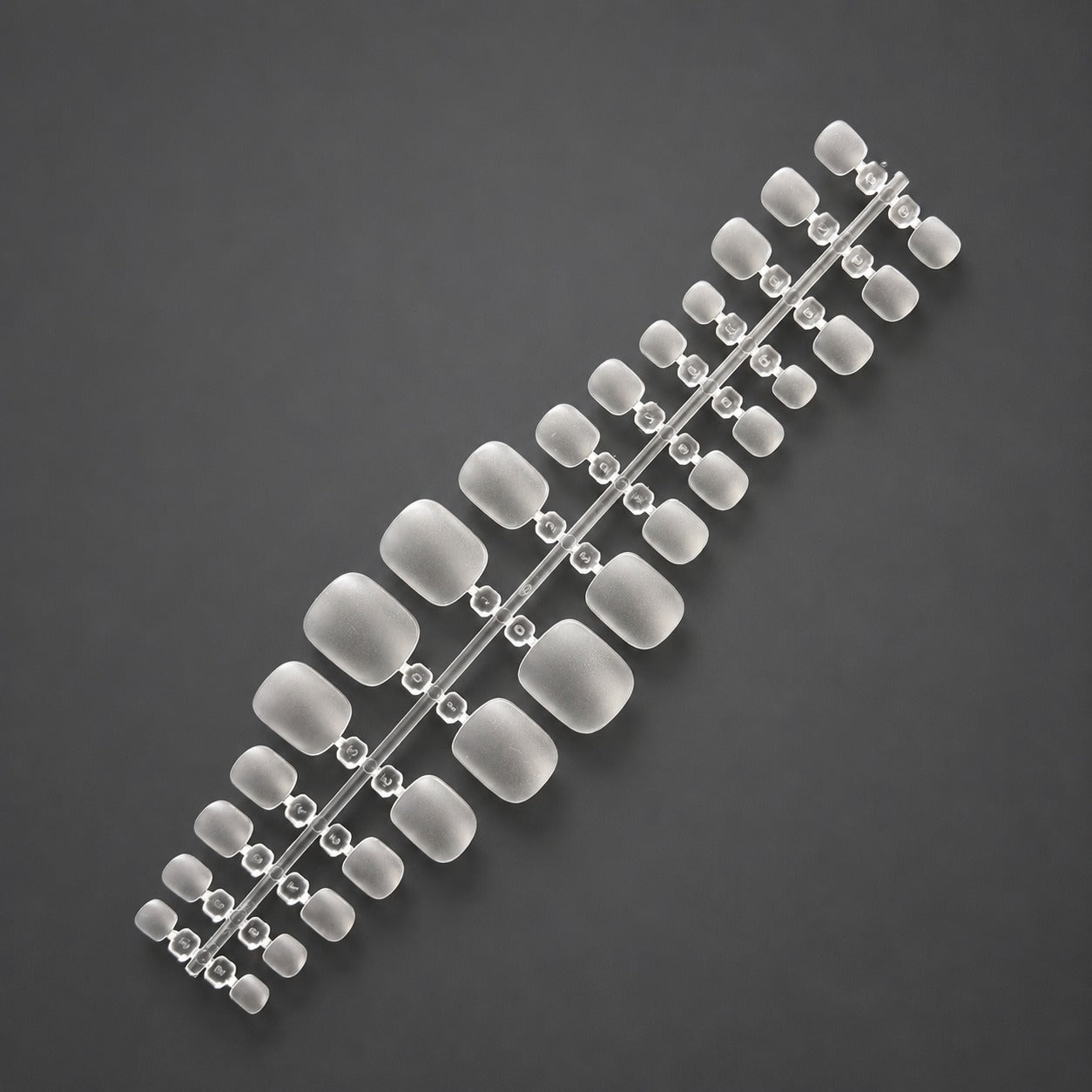 MR NAIL Clear Matte Press On Pedicure Toenail Tips - 11 size (60pcs)