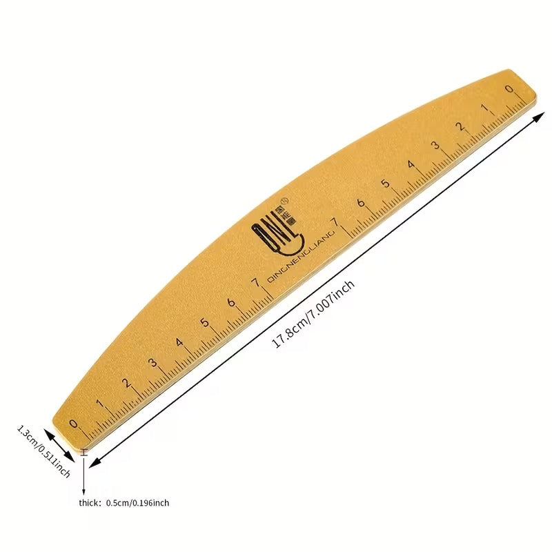 Washable Nail File with Ruler & Shape Guide – Dual Grit 100/180