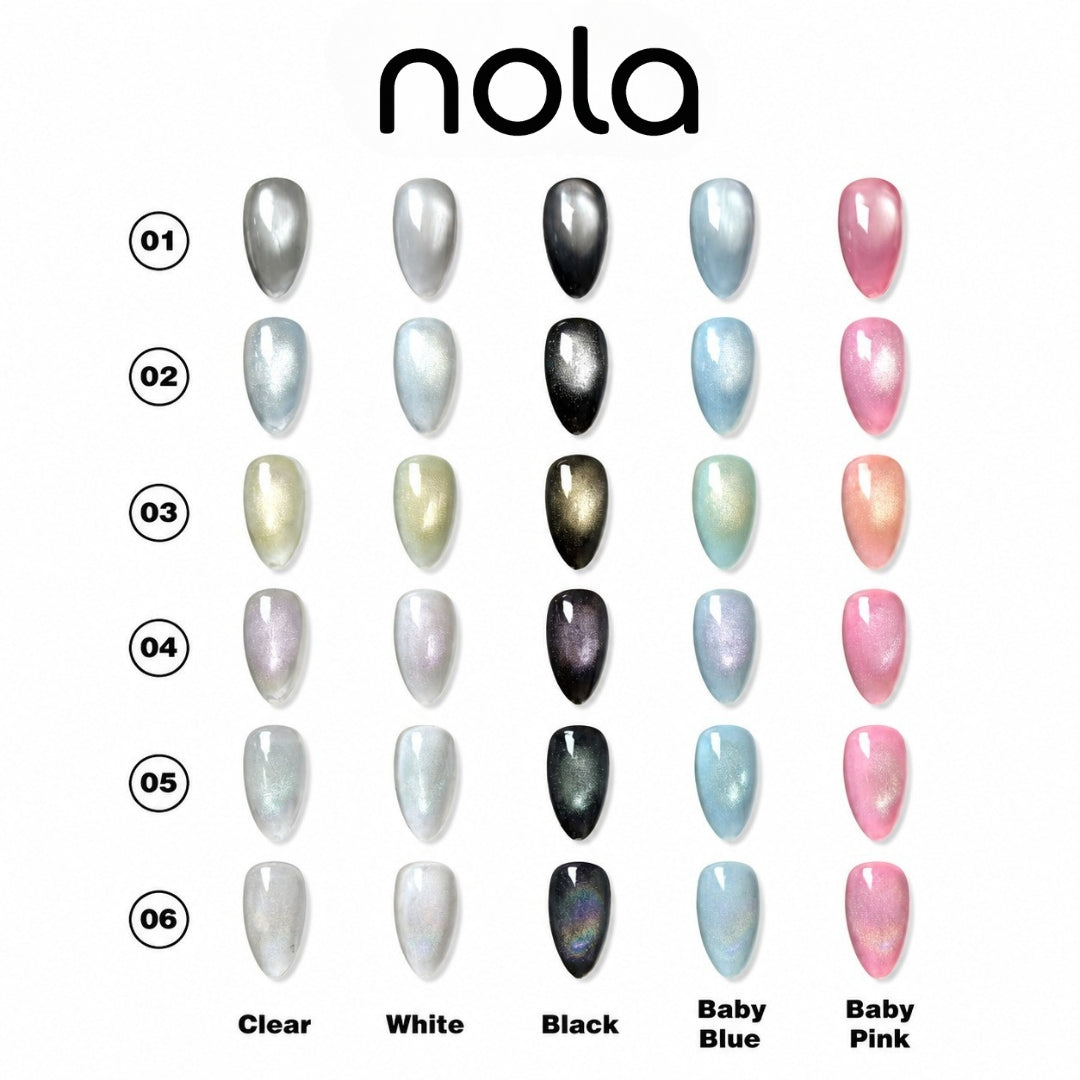 Nola White Cat Eye Gel Full Collection (6pcs)