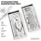 Rectangle Stainless Steel Nail Tool Disinfection Tray – 20cm x 9.4cm