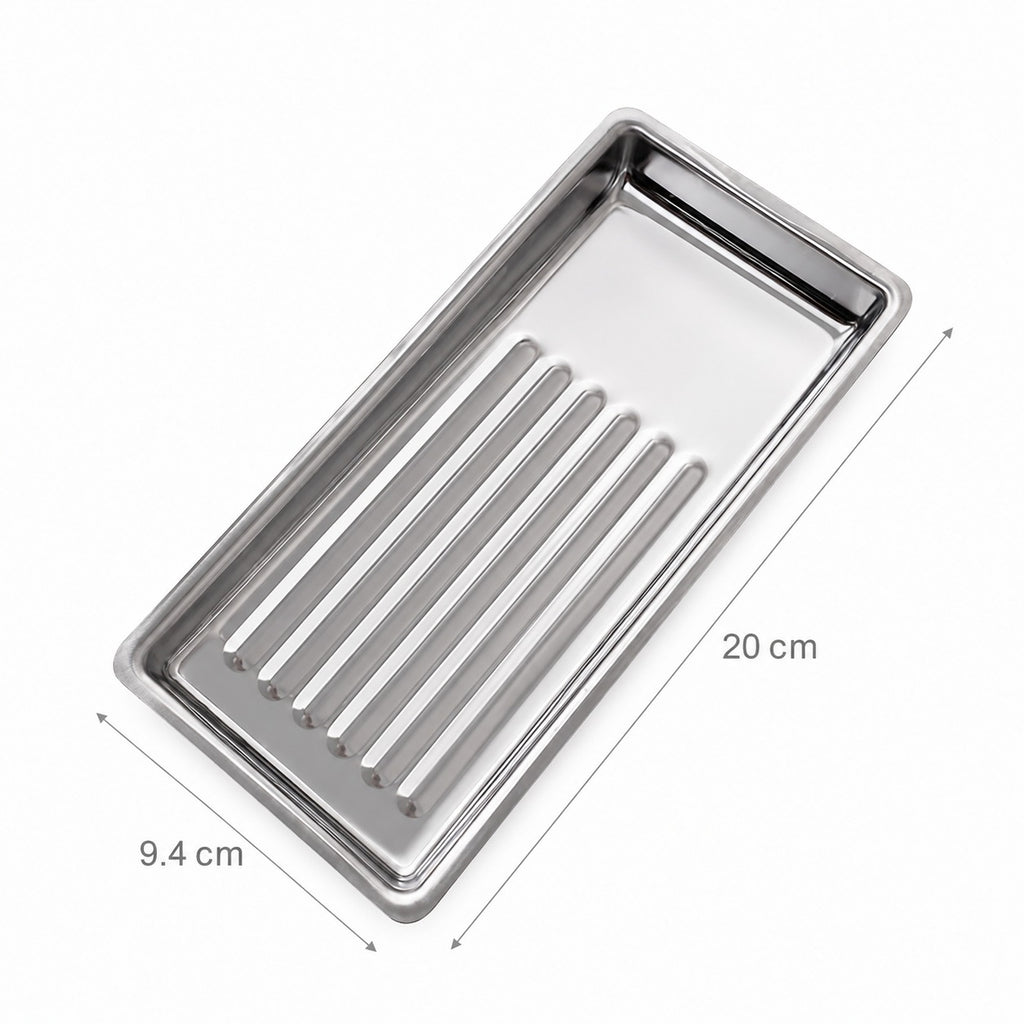 Rectangle Stainless Steel Nail Tool Disinfection Tray – 20cm x 9.4cm
