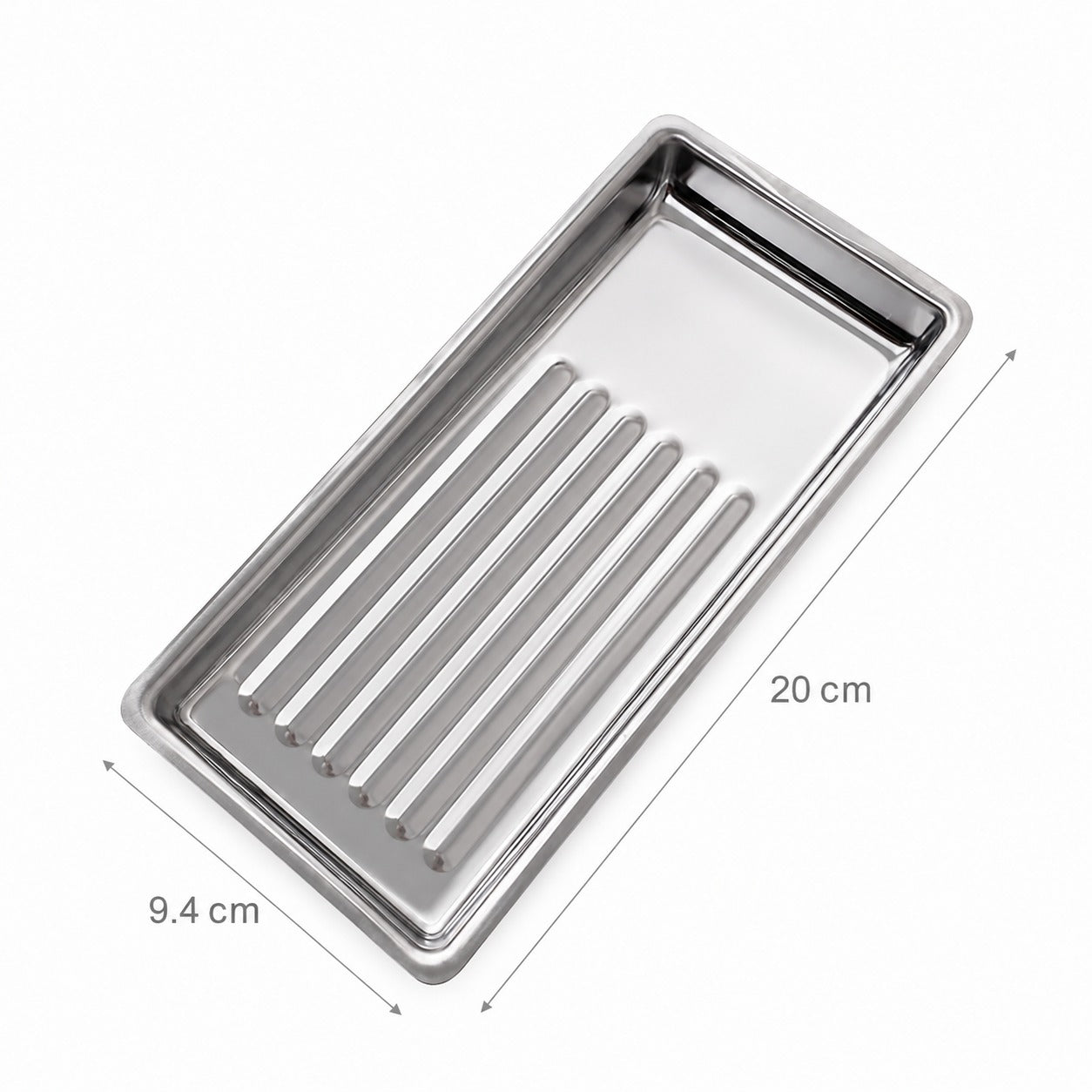 Rectangle Stainless Steel Nail Tool Disinfection Tray – 20cm x 9.4cm