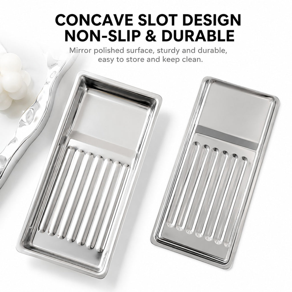 Rectangle Stainless Steel Nail Tool Disinfection Tray – 20cm x 9.4cm