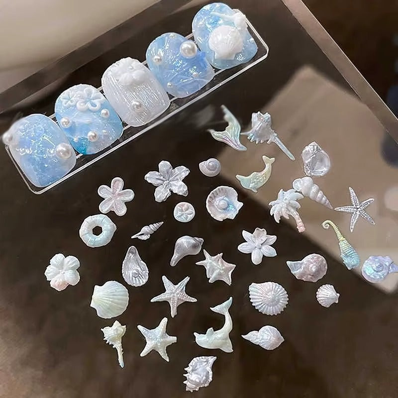3D Seaside Nail Mold Silicone DIY Shell Conch Starfish Nail Art