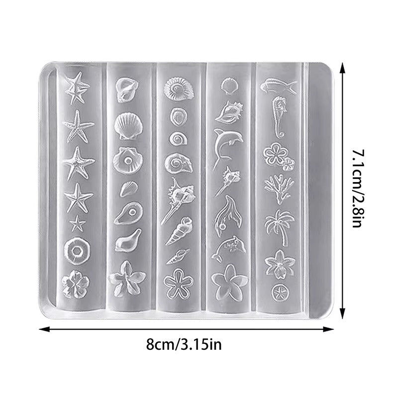3D Seaside Nail Mould Silicone DIY Shell Conch Starfish Nail Art