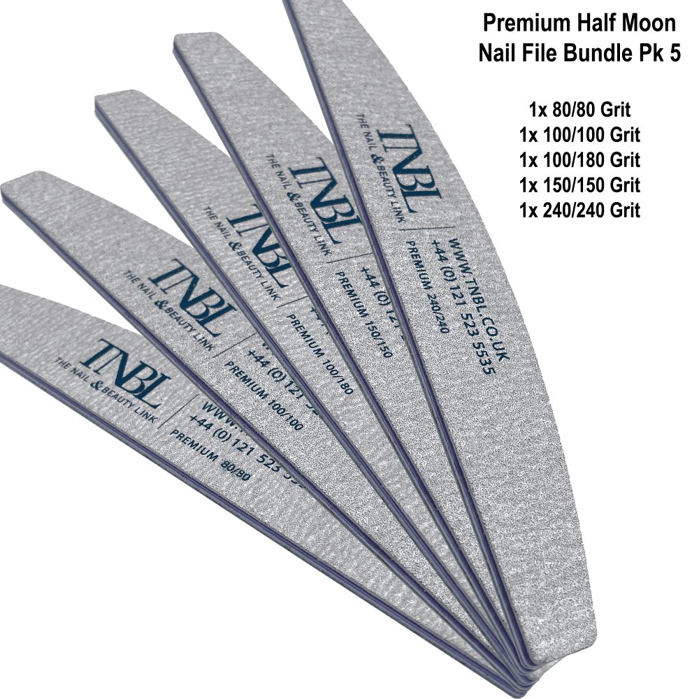 TNBL Nail File Premium - Half Moon Zebra Pack Of 5
