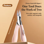 Light Pink Hawk-Bill Nail Nipper for Ingrown Toenails & Cuticle Trimming
