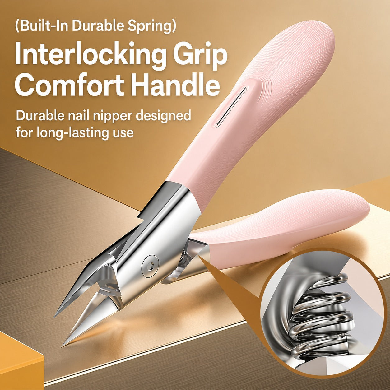 Light Pink Hawk-Bill Nail Nipper for Ingrown Toenails & Cuticle Trimming