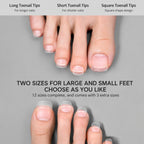 MR NAIL Clear Matte Press On Pedicure Toenail Tips - 11 size (60pcs)