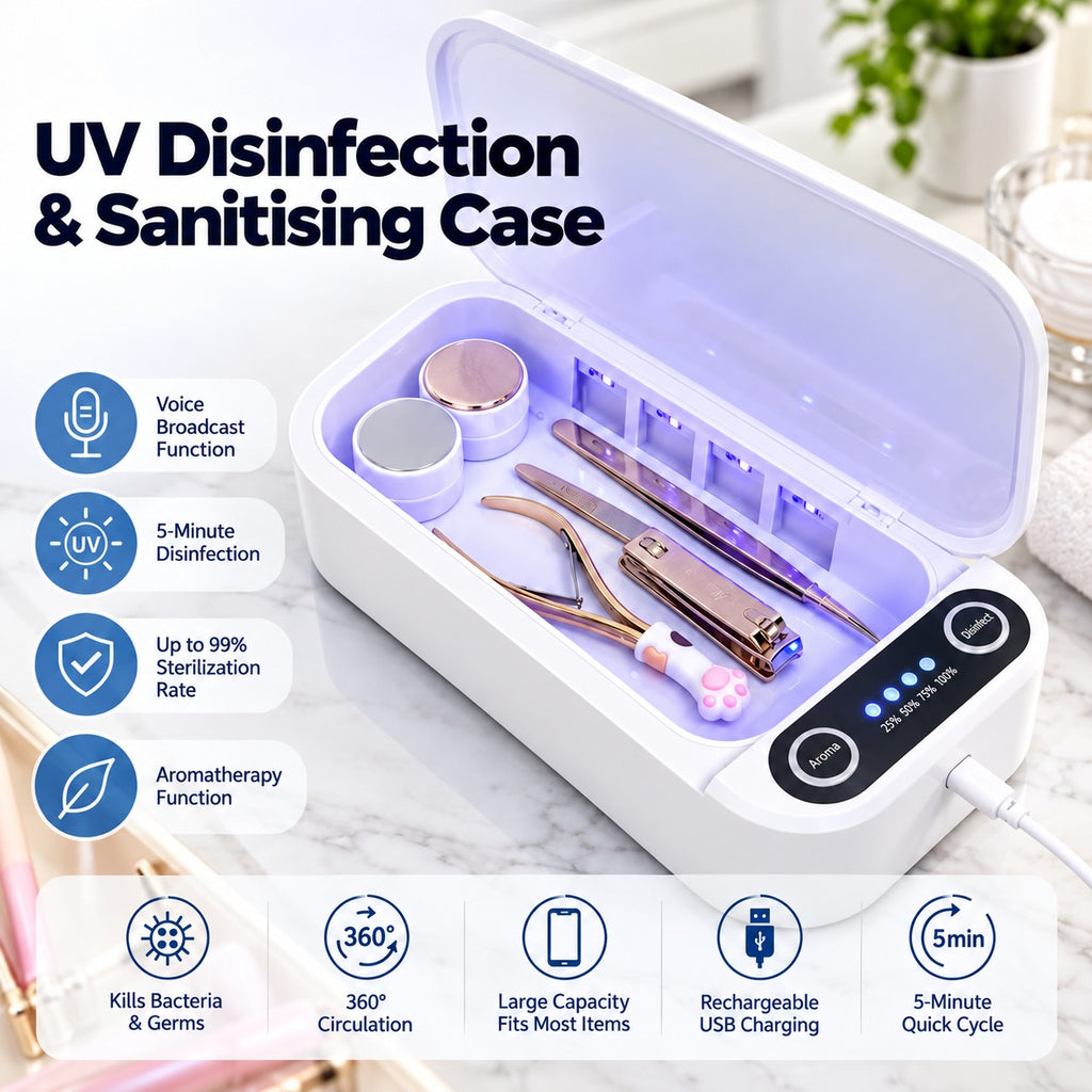 UV Disinfection & Sanitising Case – Nail, Beauty & Salon Tool Cleaner