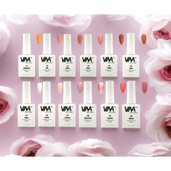 VINA Sheer Gel Polish 12ml Set (Free Non-wipe Topcoat + Primer)