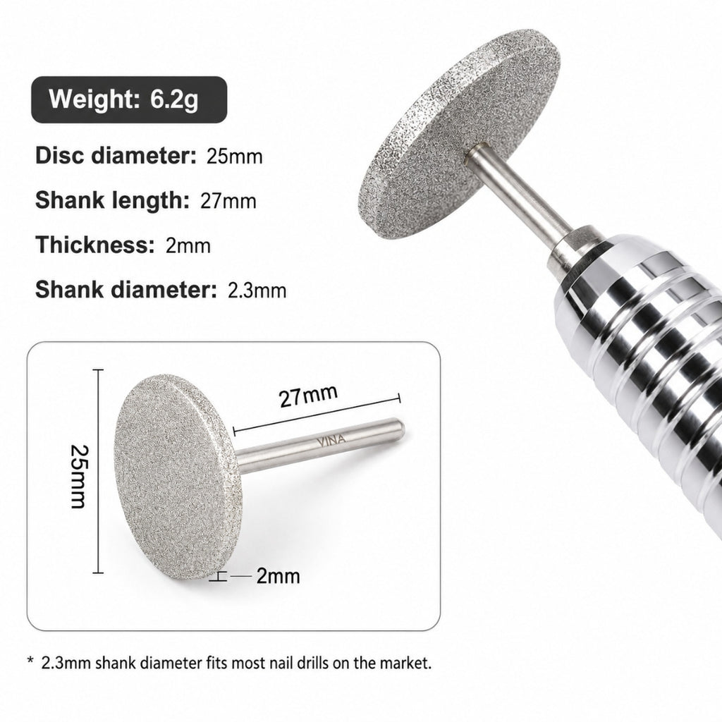 VINA Diamond-Coated Stainless Steel Pedicure Disc Bit